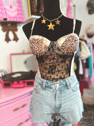 Mixed animal pattern bodysuit