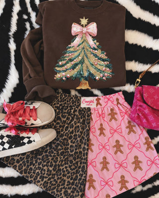 Faux glitter tassel Christmas tree