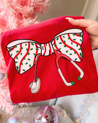 Little Debbie Christmas cake nurse bow