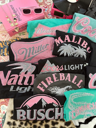 SPANGLE BEER TEE PREORDER ON BLACK ONLY