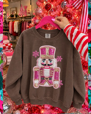 Faux sequin patch nutcracker