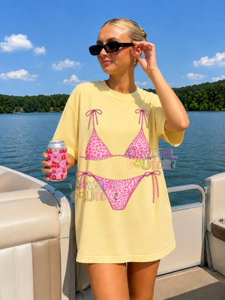 Pink leopard bikini