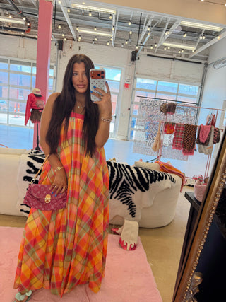 Poppy plaid maxi dress