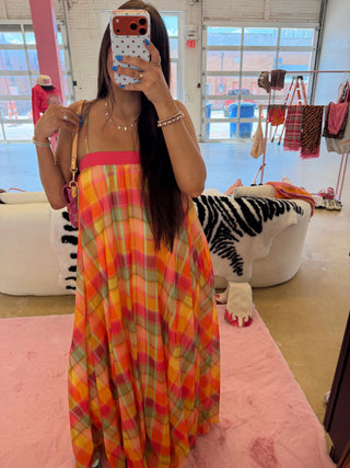 Poppy plaid maxi dress