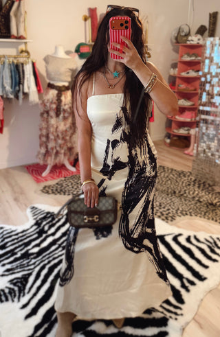 The Cowgirl Couture® Champagne Horse Illustration Slip Dress