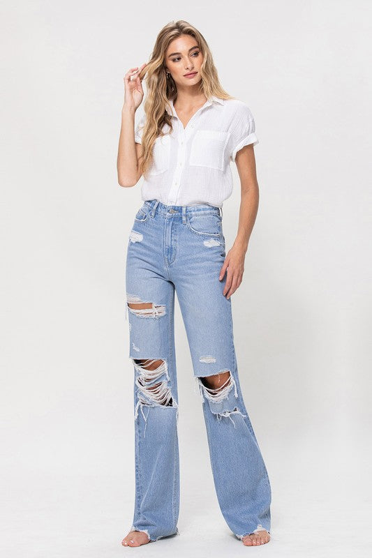 90s Vintage highly distressed Flare
