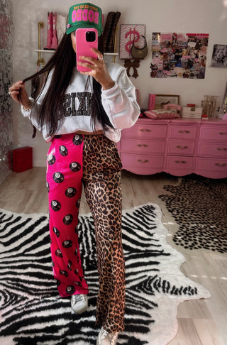 The double trouble Pink zebra camo 8 balls | leopard pants rts