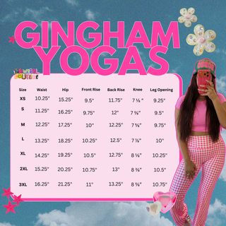 CCB® Pink Gingham No Front Seam Yoga Pants READY TO SHIP