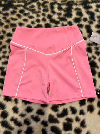 BAILEYS CLOSET pink white detail biker shorts small