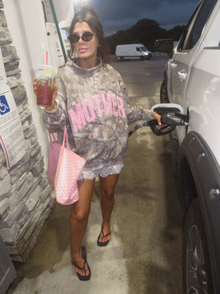 EXCLUSIVE + LIMITED CCB® Pink Appliqué MOTHER Camo Mockneck [PREORDER]