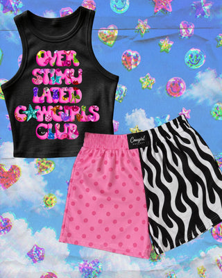 DROPPING 7/3 CLOSING 7/11 CCB™ original split pink polka dot | B&w zebra boxer shorts PREORDER