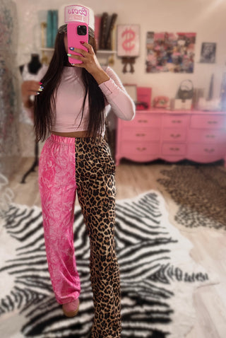 The CCB original double trouble pants in leopard + pink camo PREORDER
