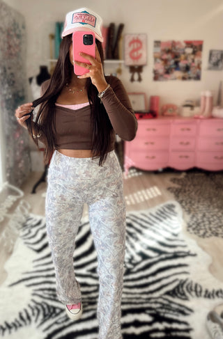 The CCB exclusive Seamless Buttery soft yoga pants in light camo READY TO SHIP