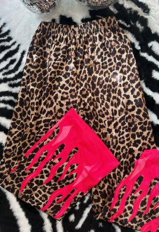The CCB original Pink flame leopard pants rts