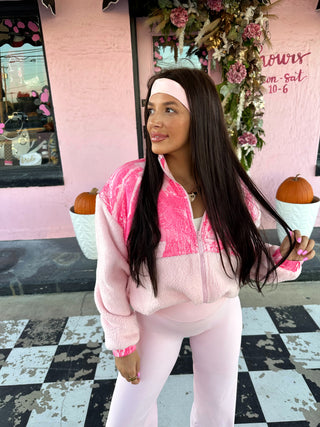 The Cowgirl Couture Exclusive Pink Camo Sherpa ready to ship