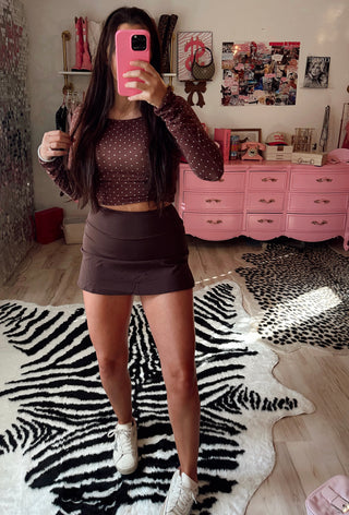 Chocolate brown A line Athletic skirt