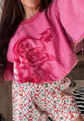 VIRAL INSIDE OUT MONOCHROME SANTA CREWS