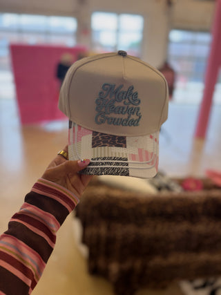 Patchwork make heaven crowded trucker hat