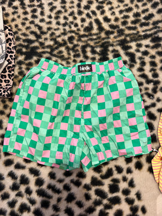 BAILEYS CLOSET BIRDIE CHECKERED GREEN BOXERS SMALL