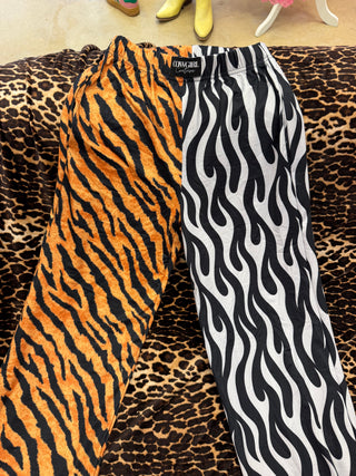 Cowgirl Couture® Split tiger | SILVER Zebra Pants READY TO SHIP (DEFECT READ DESCRIPTION)
