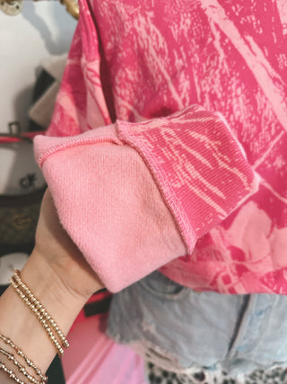 CCB Pink camo oversized cotton crew READY TO SHIP