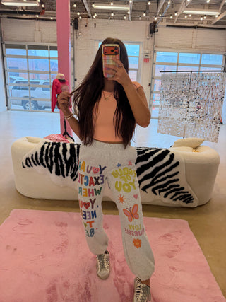 Trendy words of affirmation joggers