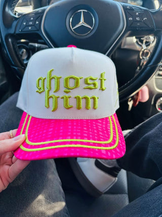 Embroidered Grunge Ghost Him trucker hat