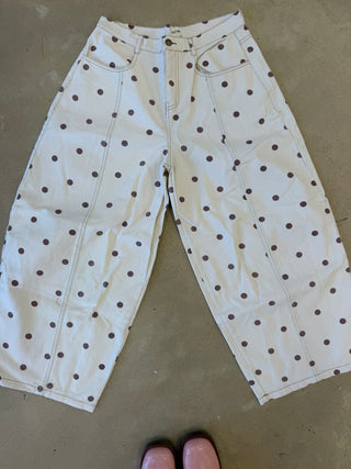 polka dot barrel jeans ready to ship