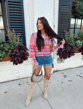 The Autumn It Girl Ruched Long Sleeve Top