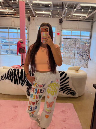 Trendy words of affirmation joggers