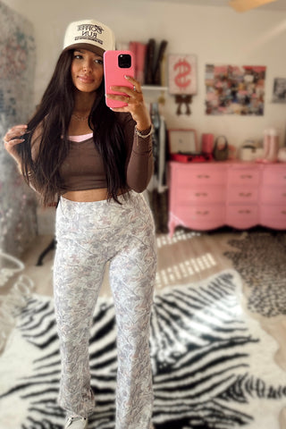 The CCB exclusive Seamless Buttery soft yoga pants in light camo READY TO SHIP