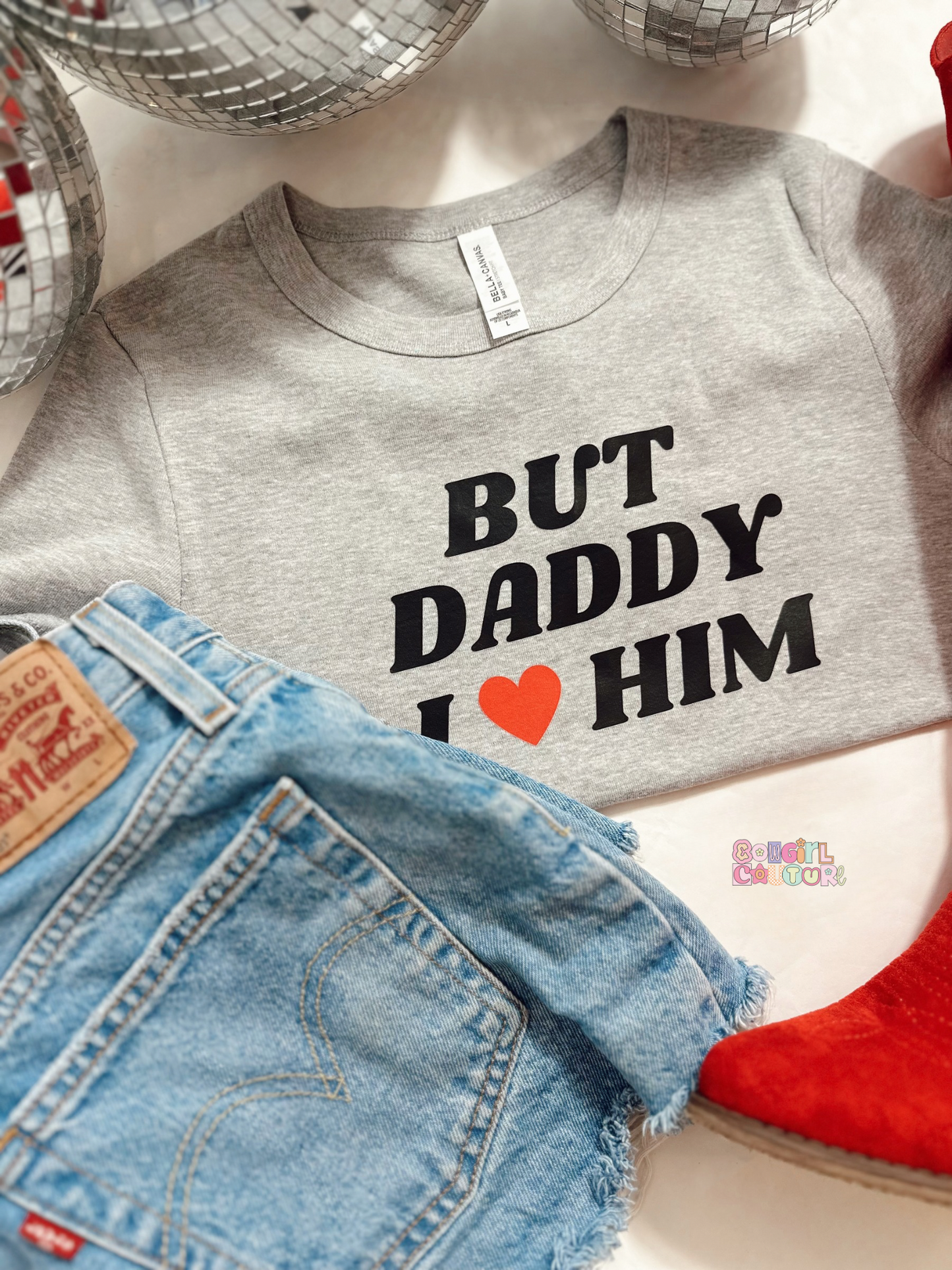 But daddy I love him - gray baby tee