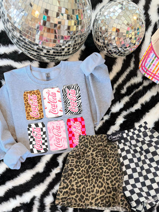 CCB™ original split boxer shorts in leopard + checkered PREORDER