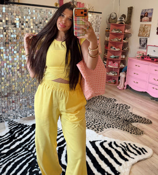 butter yellow drift lounge set