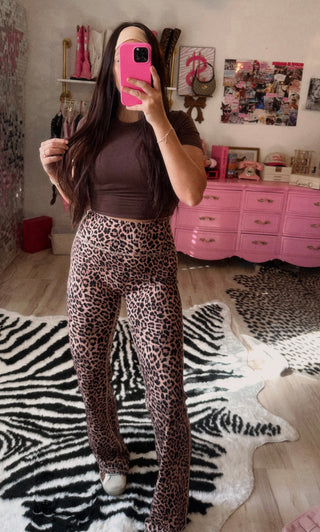 The CCB exclusive Seamless Buttery soft yoga pants in leopard
