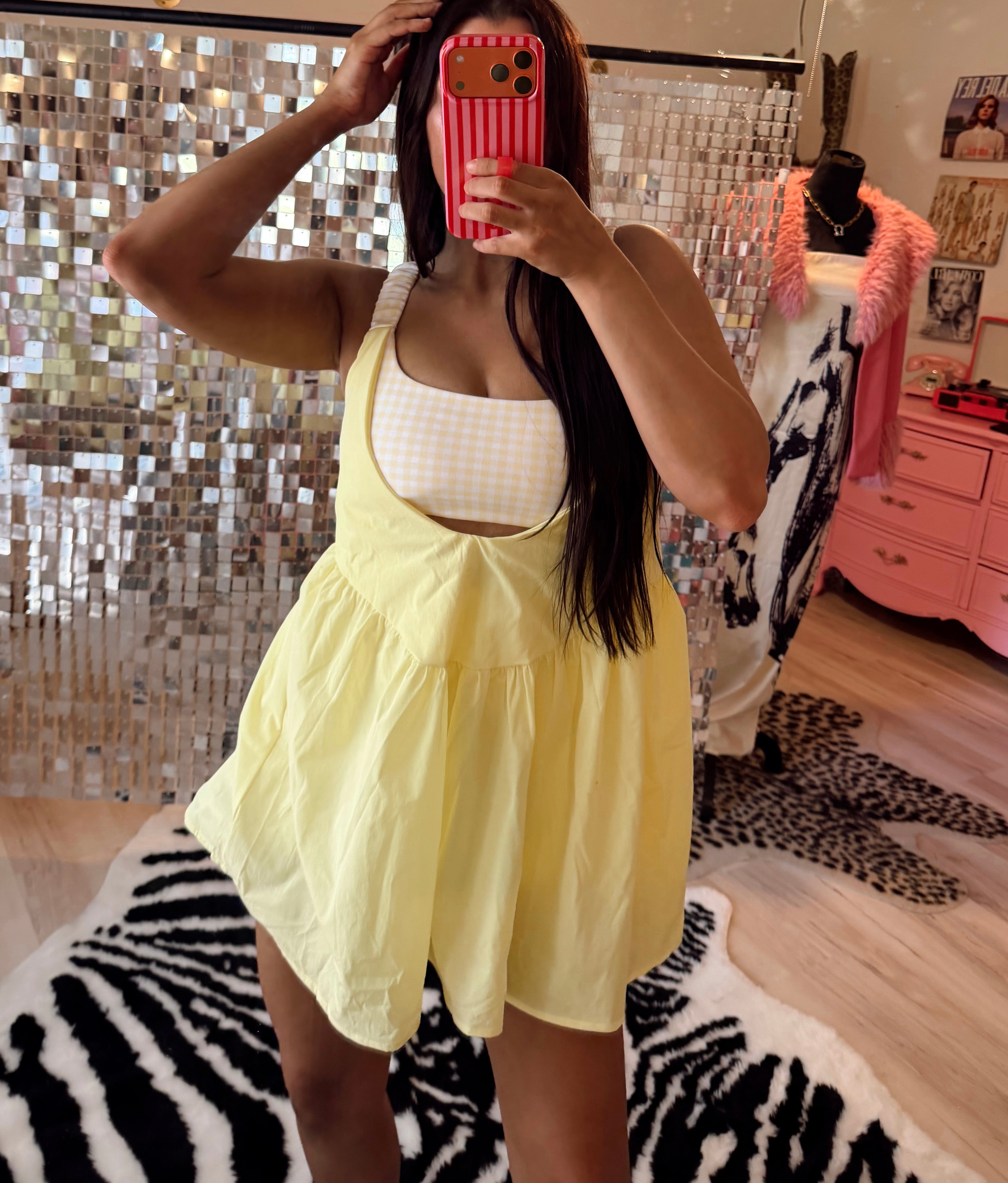 Yellow Gingham double print layered athletic dress | ROUND 2 PREORDER Cowgirl Couture Yellow Gingham double print layered athletic dress | ROUND 2 PREORDER Cowgirl Couture