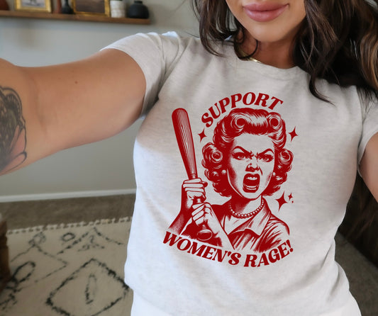 Support women’s rage adult cropped baby tee