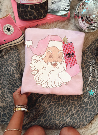 Pastel Santa holding Dr pep