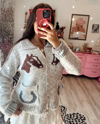Horse zip up jacket ready to ship