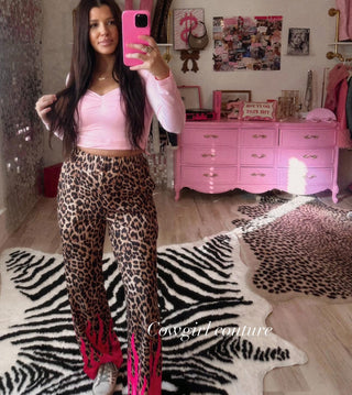 The CCB original Pink flame leopard pants rts