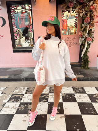 PREORDER OVERSIZED INSIDE OUT FLEECE MOCKNECK CREW