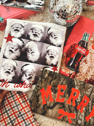 Oh What Fun b+W Santa faces