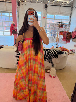 Poppy plaid maxi dress