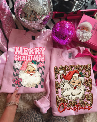 TEE TUESDAY | FAUX LEOPARD EMBROIDERY MERRY CHRISTMAS