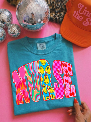 Swirly neon nurse