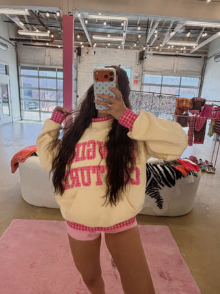 Cowgirl Couture® Layered Gingham Mockneck — Butter Yellow [PREORDER]