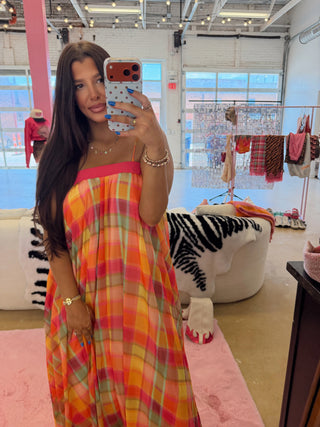 Poppy plaid maxi dress