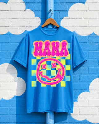 Neon retro checkered mama