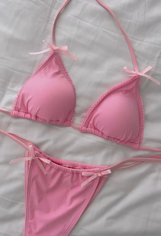 coquette dainty bow pink bikini TOP ONLY (BOTTOMS sold separately)