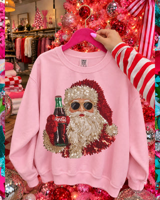 Faux sequin Santa coke